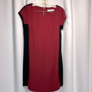 Trina Turk Burgundy and Black Sheath Dress Size 4